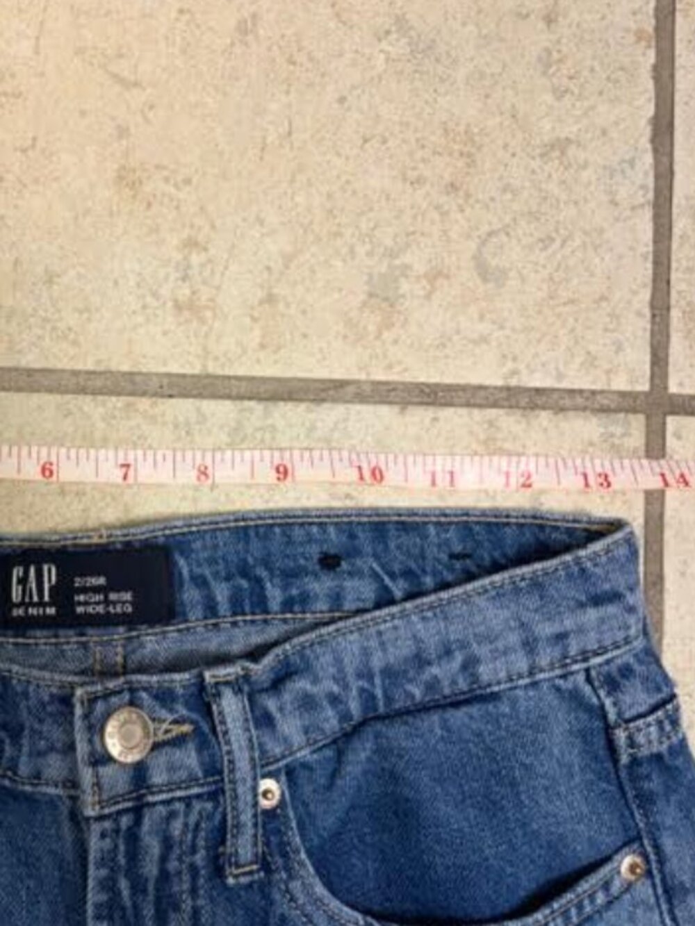 GAP Women's High Rise Wide Leg Jeans 2 26 Regular Dark Wash Blue Denim NEW NWOT - Picture 5 of 9